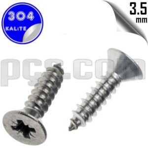 paslanmaz çelik 304 kalite inox a2 yhb sunta vidası 3,5 mm