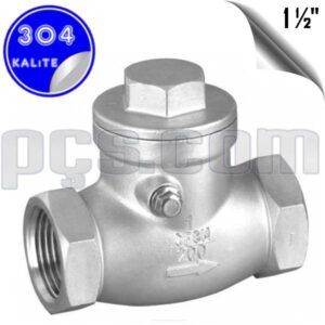 paslanmaz çelik 304 kalite 1 1/2 parmak çalpara çekvalf
