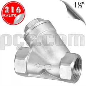 paslanmaz çelik 316 kalite 1 1/2 inç y tipi yaylı çekvalf